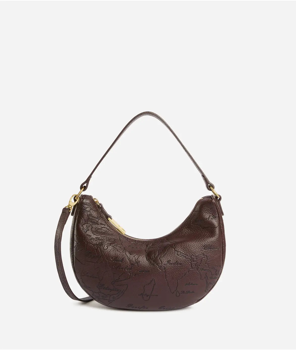 ALVIERO MARTINI 1^CLASSE Antique Geo Leather Mezzaluna piccola