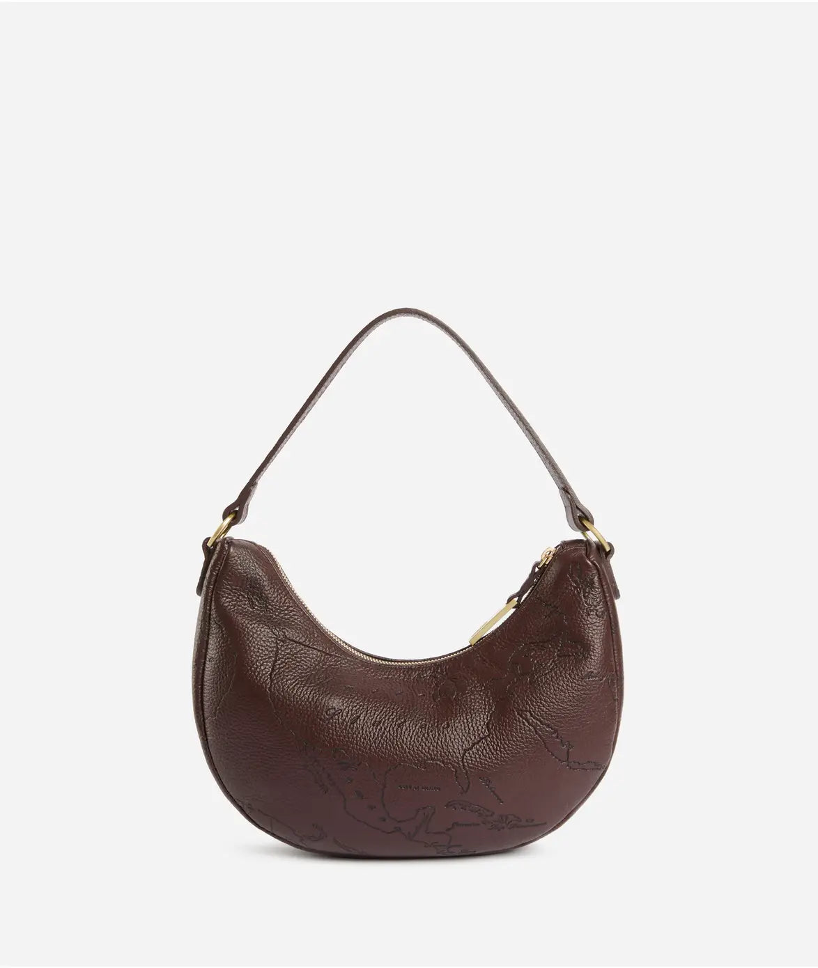 ALVIERO MARTINI 1^CLASSE Antique Geo Leather Mezzaluna piccola