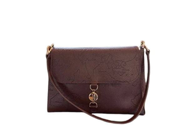 ALVIERO MARTINI 1^CLASSE Antique Geo Leather Golden Coin